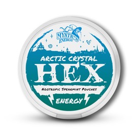 Mystics Caffeine Energy Pouches 15 Count Per Can, 100mg Caffeine Pouch for Athletes, Fitness Enthusiasts, Gamers, Gym Sports, Zero Sugar and No Calories Spearmint HEX