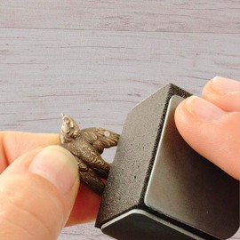 Vintaj Metal Reliefing Block, Three Color-coded Grits; Heavy, Medium, and Fine