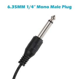 Greluma 2 Pieces 0.3 m 6.35 mm Male to Speaker Cable, 1/4 Inch TS Mono Male to Bare Cable with Open End, 6.3 mm Jack Audio Cable Pigtail for Microphone Speaker Amplifier