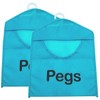2pk Clothes Peg Bag for Washing Line with Hanger |