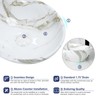 Davivy 16.3"x13.4" White Marbling Bathroom Vessel Sink with Pop Up