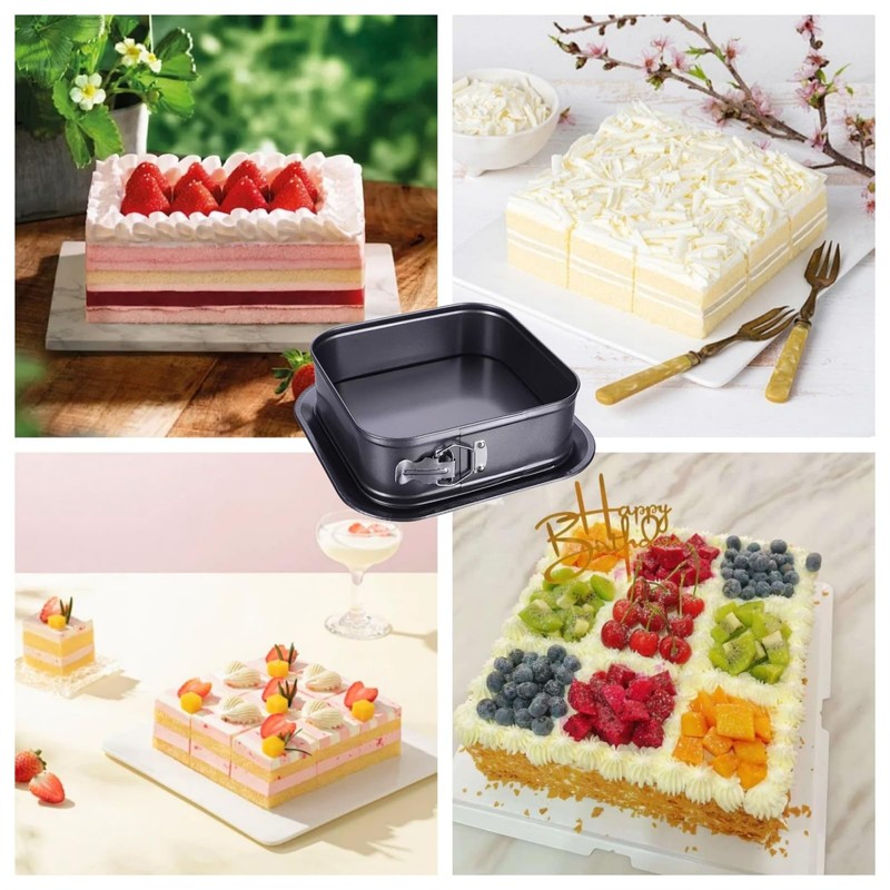 HQILRRA Springform Cake Tin Square Springform Cake Tin with Non-Stick