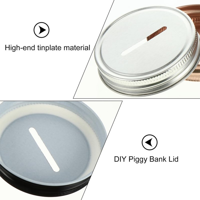 20Pcs Coin Slot Lids for Regular Mouth Mason Jar, Canning