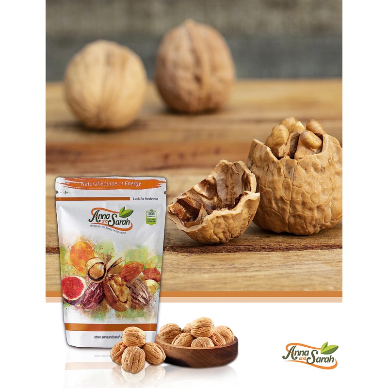 Anna and Sarah Walnuts in Shell, Jumbo, Fresh, Buttery Taste,
