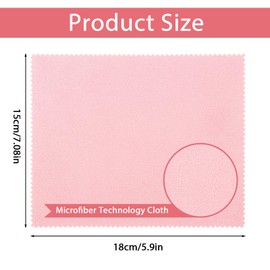 Molain 10 Pieces Microfiber Glasses Cleaning Cloths, Reusable Soft Lens Cleaning Cloth Pink Eyeglasses Cleaner Accessories for Camera Phone Screens 6 x 7 inch