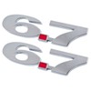 6.7 Liter Chrome Red Emblems - Pair