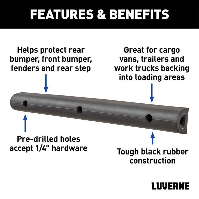 LUVERNE 2090616 20-Inch Universal Rubber Bumper Guard Protector Strip Loading