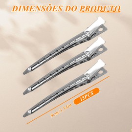 Pinzas Pelo Peluquería, 30 Piezas de Pinzas para el Cabello, Clips de Pico de Pato de Acero Inoxidable Antideslizantes Profesionales para Peinado, Coloración del Cabello, Plata 9cm