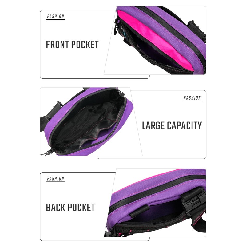 TACTICAL_GEEK Cache L3S Purple Crossbody Shoulder Bag, Multipurpose Sling Bag,