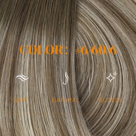 Easyouth Sew in Hair Extensions Human Hair Balayage Weft Human Hair Extensions Chestnut Brown Fading To Platinum Blonde Mix Brown Sew in Weft Hair Extension Human Hair for Long-Lasting 14Inch 70G