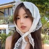 White Lace Hair Bandana Headscarf Hair Scarf Women's for Tying