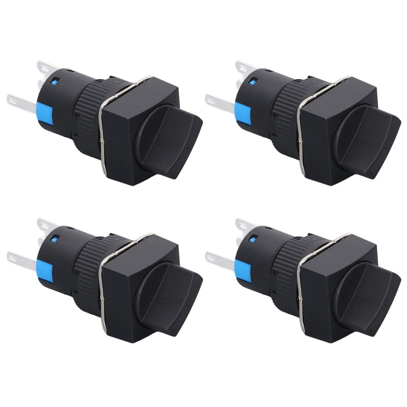 25Pcs Rotary Switch Knob 2 Position Self Locking Square Selector