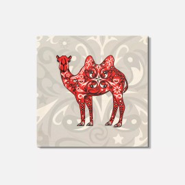 Unbranded Ornate Camel Animal 4'' X 4'' Square Wooden Coaster