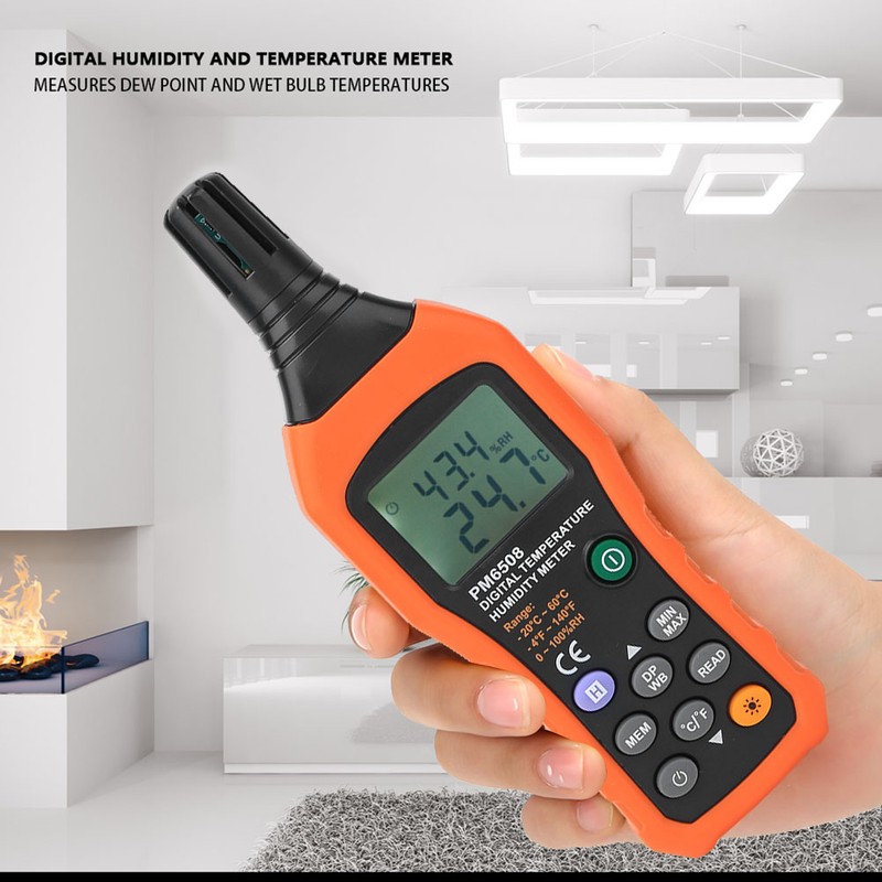 PEAKMETER PM6508 Digital Humidity and Temperature Meter Hygrometer Thermometer
