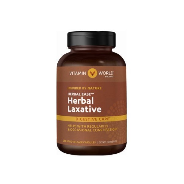 Vitamin World Herbal Ease Herbal Laxative Digestive Care 250 rapid release capsules