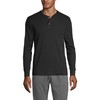 Lands' End Mens Rib Knit Sleep Henley Black Regular XX-Large