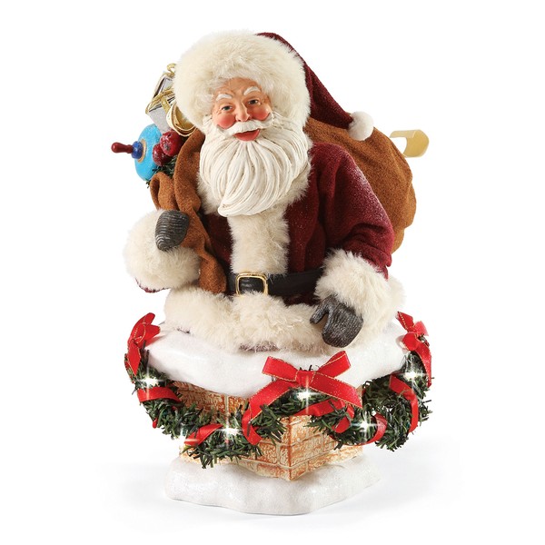 Department 56 Possible Dreams Christmas Santa Hurry Down The Chimney Figurine