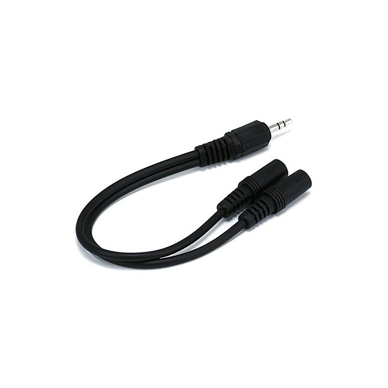 Monoprice 100667 6-Inch 3.5mm Stereo Plug/Two 3.5mm Stereo Jack Cable
