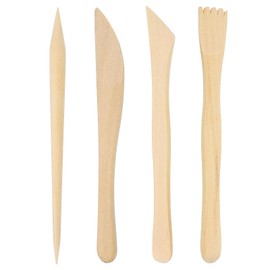 HARFINGTON 4pcs Plastic Clay Tools Double-Headed Crafts Modeling Kit Clay Sculpting Tools Pottery Carving for Shaping Cutting Decoration Embossing Wood Color