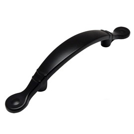 Cosmas® 9980FB Flat Black Cabinet Hardware Arched Handle Pull - 3" Inch (76mm) Hole Centers, 5-1/2" Overall Length