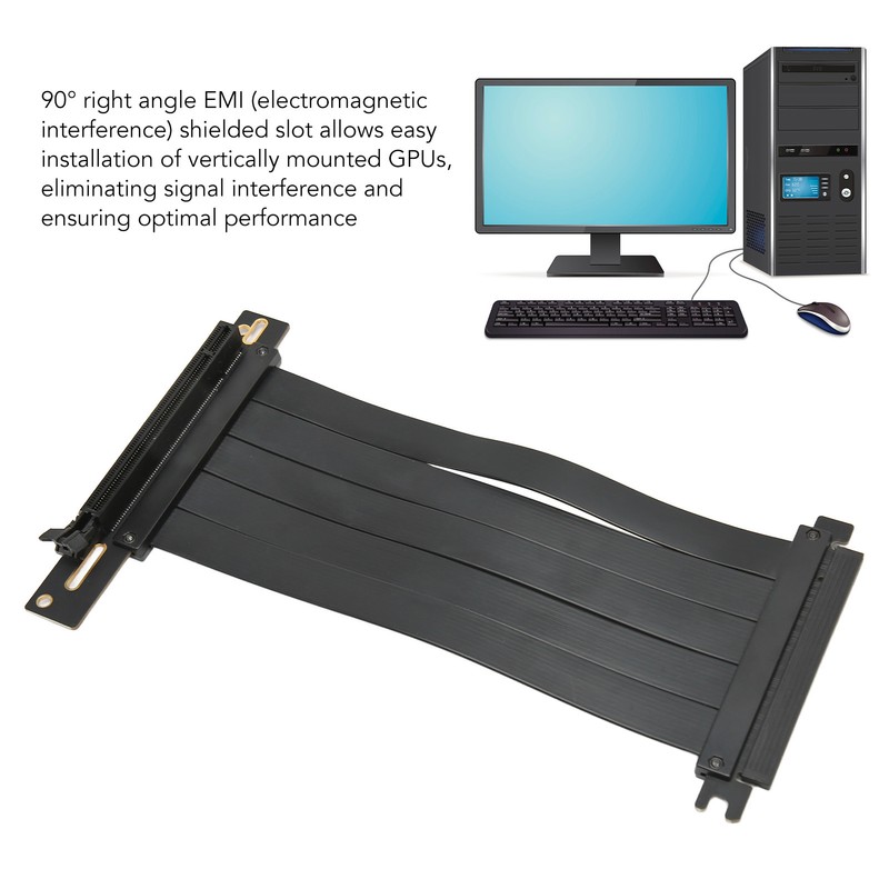 PCIE 4.0 X16 Extender Riser Cable Plug and Play High