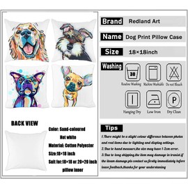 Redland Art Cute Pet Pit Bull Dogs Pattern Polyester Throw Pillow Covers Cushion Cover Pillowcases Home Decor 18" x 18" 45cm x 45cm