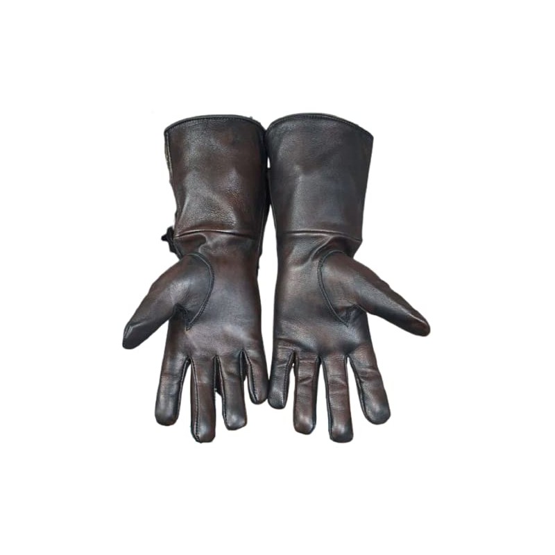 Men's Long Cuff Leather Gloves, Medieval Gloves, Made With Genuine