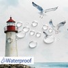 Coastal Beach Shower Curtain, Nautical Lighthouse Sailboat Ocean Seaside Seascape