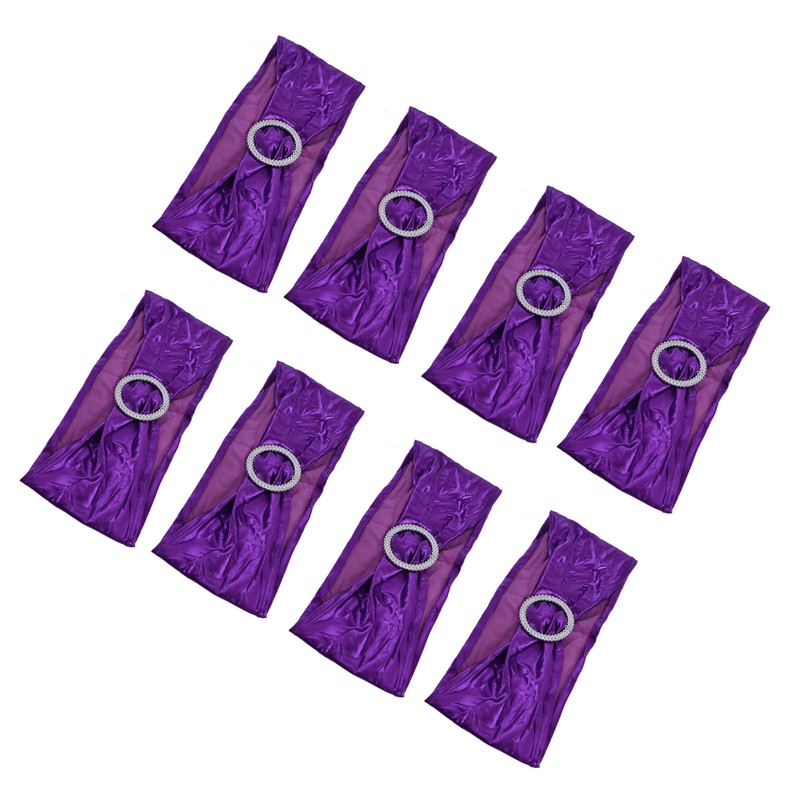 10Pcs Chair Cover Bands Elastic Stretch Sashes Bows for Wedding