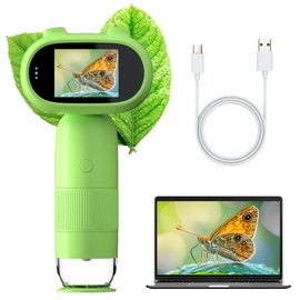 Microscope for Kids - Handheld Portable Digital 1000X Magnification - Kids Microscope for Ages 3-12, Educational Science Toys, Christmas Birthday Gifts for Boys & Girls Includes 8GB TF Card