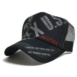 AVIREX Mesh Cap AX3900 English Letter Logo Hat Cap AVIREX, Black, 57 to 59 cm