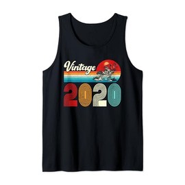 Vintage 2020 Funny 4th Birthday Gifts 4 Years Old Retro Tank Top