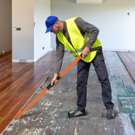 Insaga Demolition Tools - 2mm Steel Demo Deck Board Removal Tool for Wood Floors & Drywall Removal - Wrecking Bar for Contractors, Restoration, 58'' Curved Handle for a Good Lever