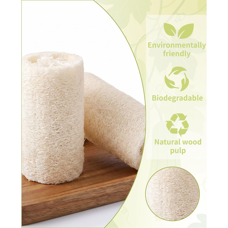Waaqkid 50PCS Natural Loofah Sponge Pads for Washing Face, Exfoliating