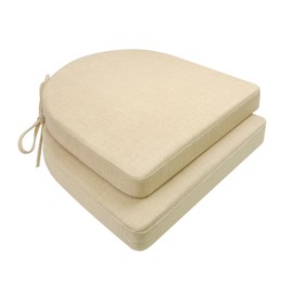 RuzRhyth Chair Cushions for Dining Chairs 6 Pack 35D High-Density Foam Seat Cushions for Kitchen Chairs with Ties Non Slip and Removable Cover Chair Pads 16.5" x 16.5" x 2" (Brown)