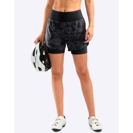 Bikewa Women's Mountain Bike Shorts 4D Padded Cycling Riding Biking Bicycle Biker Cycle Shorts for Women Zipper Pockets