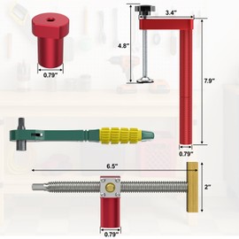FMhotu Bench Dogs Clamp Set for 3/4" Workbench,Heavy Duty Woodworking Clamps with 4 Bench Dogs & 2 Ratchet Wrenches, Adjustable Dog Hole Clamps Workbench Accessories for Woodworking Clamp（8 Pack）