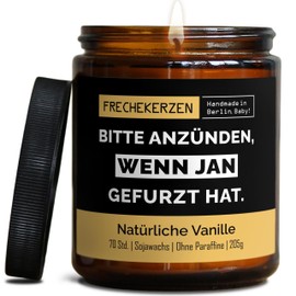 Lustige Duftkerze mit Spruch für Freunde, Geschwister, Papa | Handgemacht aus Sojawachs |Personalisierte Geschenkkerze In Geschenkbox | Valentinstag Geschenk Geburtstag |Vanille