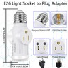 Light Socket to Plug Adapter,Convert E26 Light Socket to 2/3
