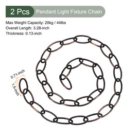YOKIVE 2pcs Pendant Light Fixture Chain Hanging Chain Adjustable Hanging Chain for Flower Pot Lantern Decoration Red Bronze 1M