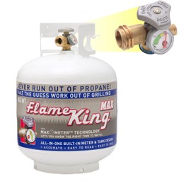 Flame King YSN230b 20 Pound Steel Propane Tank Cylinder with OPD Valve and Built-in Gauge, 20 lb Vertical