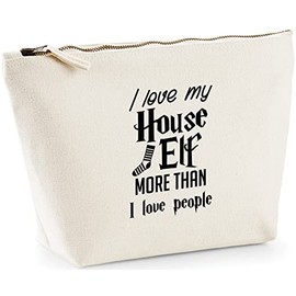 Hippowarehouse I Love My House Elf More Than I Love People printed make up cosmetic wash bag 18x19x9cm