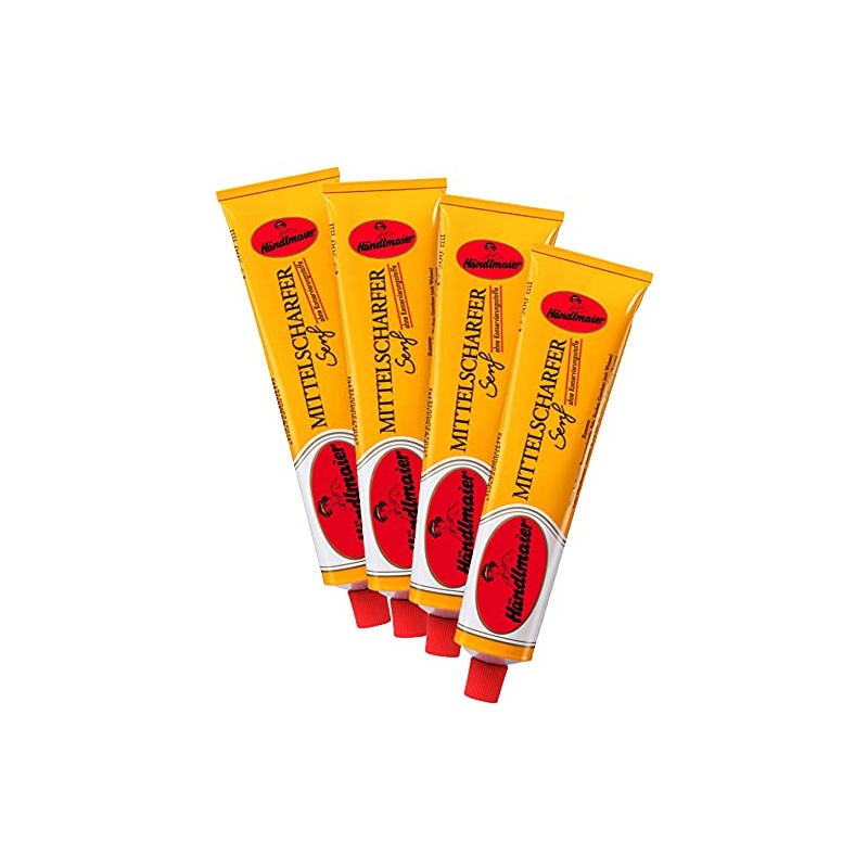 4x200 ml German Medium Hot Mustard, Haendlmaier / Germany
