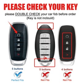 Montague Key Fob Cover for Nissan with Keychain Accessories, Premium Soft TPU Full Protection Key Case for 2023 2024 Rogue Pathfinder Versa 2025 Sentra Patrol Armada Smart Key Shells (5 Buttons,Pink)