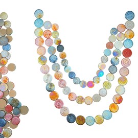 Yuvori 0,5 kg schillernde runde Keramik-Mosaikfliesen, DIY für Badezimmer, Küche, Wohnzimmer und Garten (gemischte Farben)