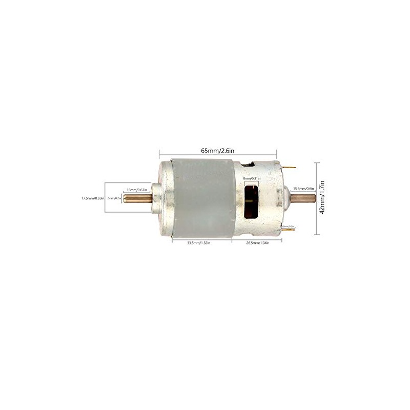 DC24V 12V 775 Motor 50W High Performance Double Shaft DC