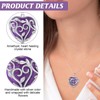 RJLLKD Amethyst Crystal Pendant for Necklace Purple Heart Healing Crystal