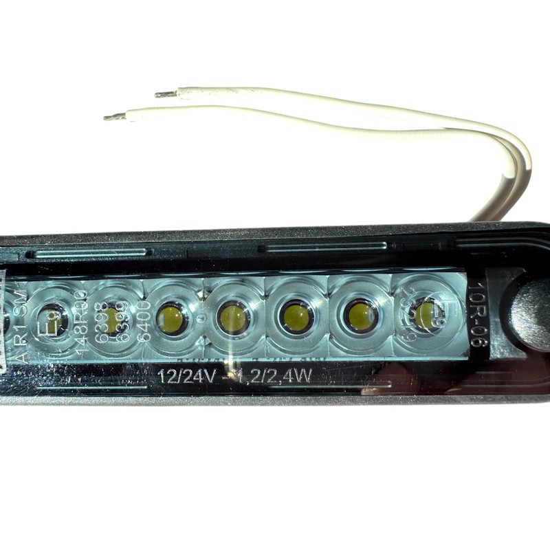 MelTruck LED Marker Light White Smoke Dark Tinted Flat Round