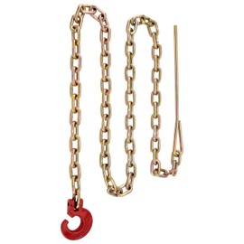 SPARKWHIZ Winch Choker Chain 5/16" x 7ft with Choker Hook w/Steel Probe Stake 14" for Removal of Logs, Load Limit 2 Ton