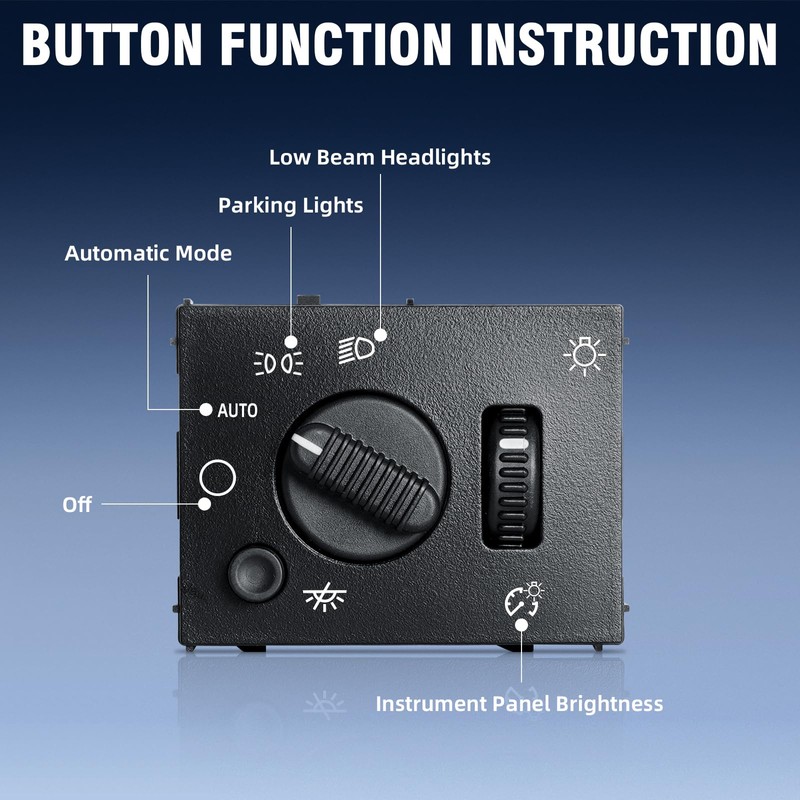 JIANGGAI Headlight Switches, Light Dimmer Switch Compatible with Silverado 2003-2007,